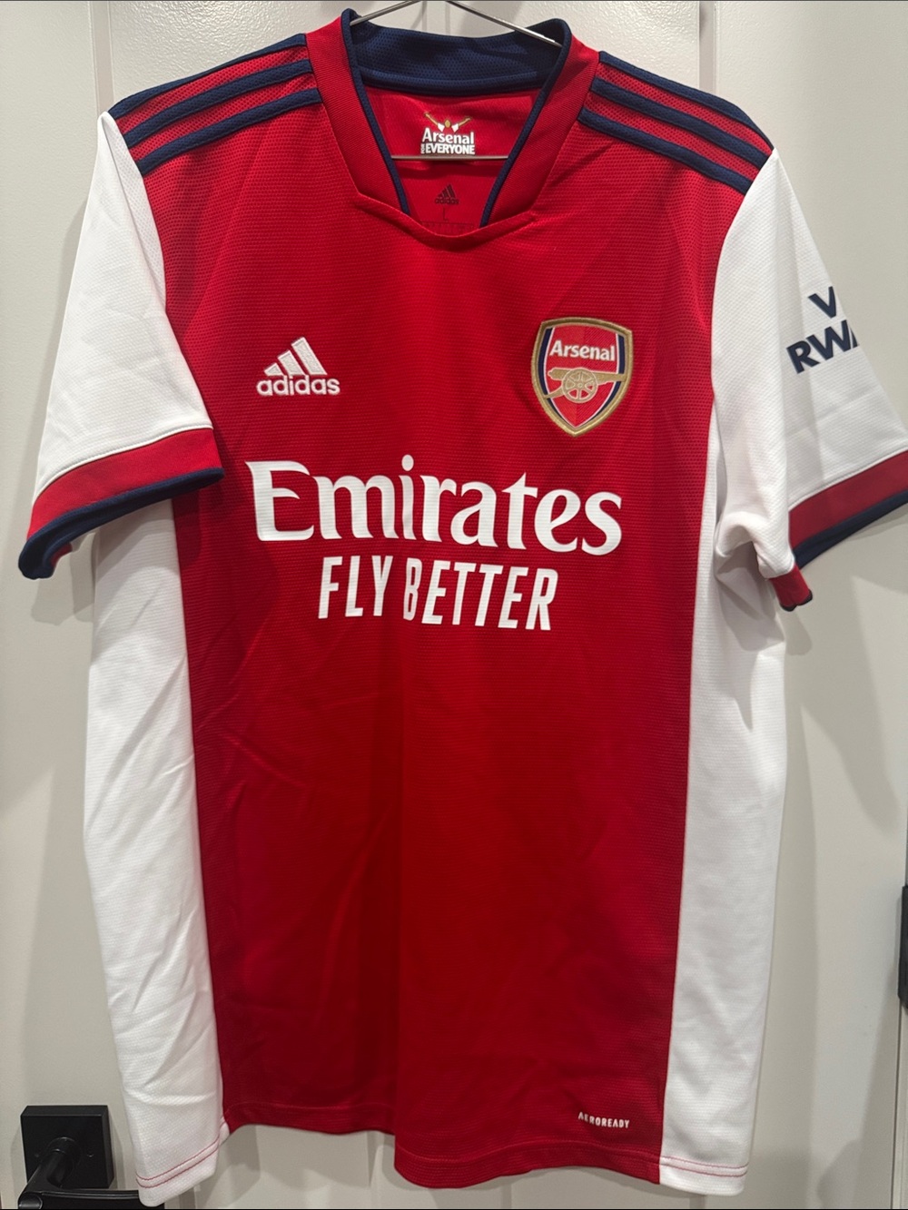 Adidas Arsenal Red Jersey with Navy Trim